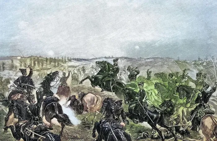 Framed Print : Military Persons in the Franco-Prussian War 1870, 1871, Attack of the Ducal Brunswick Hussar Regiment No. 17 at Flavigny, France, Historical, digitally restored reproduction from a 19th century original Framed Print : Military Persons in the Franco-Prussian War 1870, 1871, Attack of the Ducal Brunswick Hussar Regiment No. 17 at Flavigny, France, Historical, digitally restored reproduction from a 19th century original