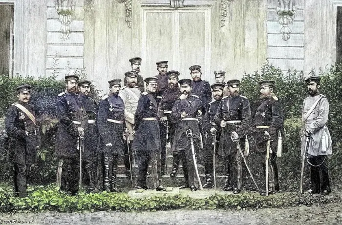 Framed Print : Military Persons in the Franco-Prussian War 1870, 1871, The German General Staff in Versailles, France, Historical, digitally restored reproduction from a 19th century original Framed Print : Military Persons in the Franco-Prussian War 1870, 1871, The German General Staff in Versailles, France, Historical, digitally restored reproduction from a 19th century original