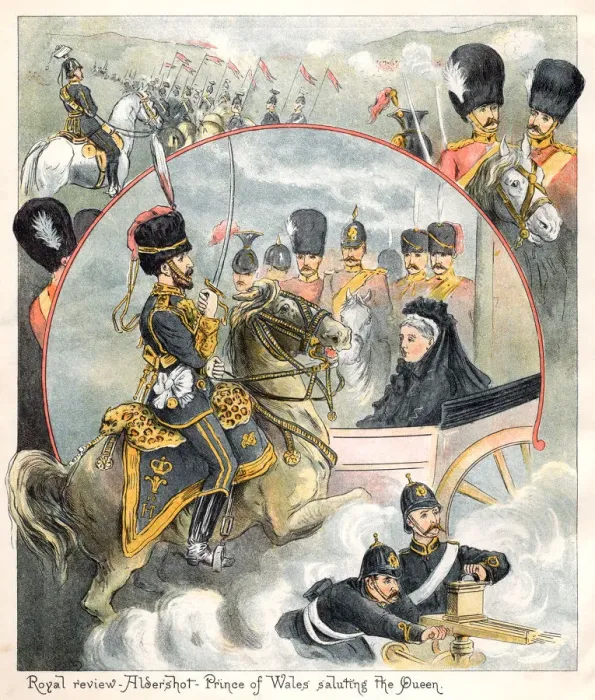 Framed Print : Military review at Aldershot with Queen Victoria Framed Print : Military review at Aldershot with Queen Victoria