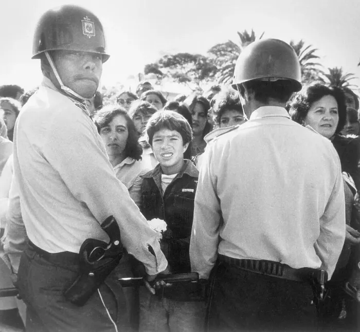 Framed Print : Military Rule of Montevideo with Citizens in the Street Framed Print : Military Rule of Montevideo with Citizens in the Street