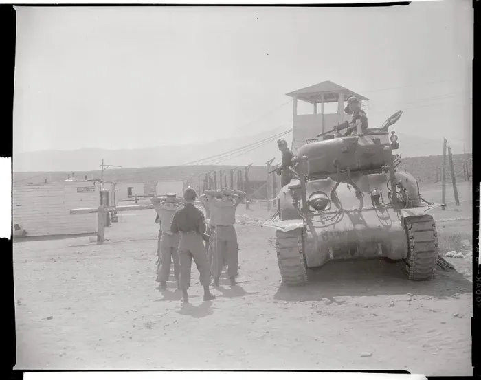 Framed Print : Military Training Site with Tank Framed Print : Military Training Site with Tank