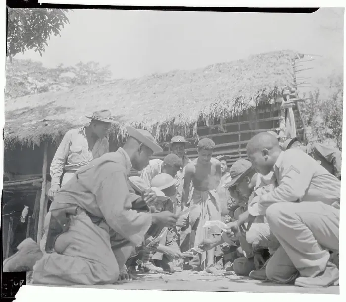 Framed Print : Military Troops Playing Dice Game Framed Print : Military Troops Playing Dice Game