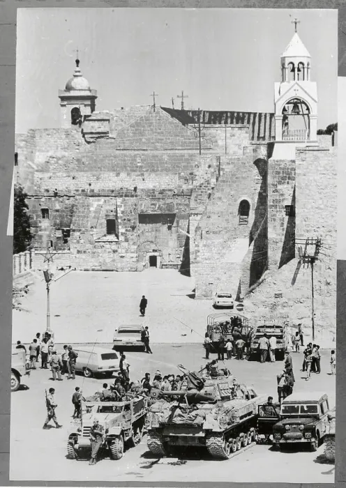 Framed Print : Military Vehicles on Street of Bethlehem Framed Print : Military Vehicles on Street of Bethlehem