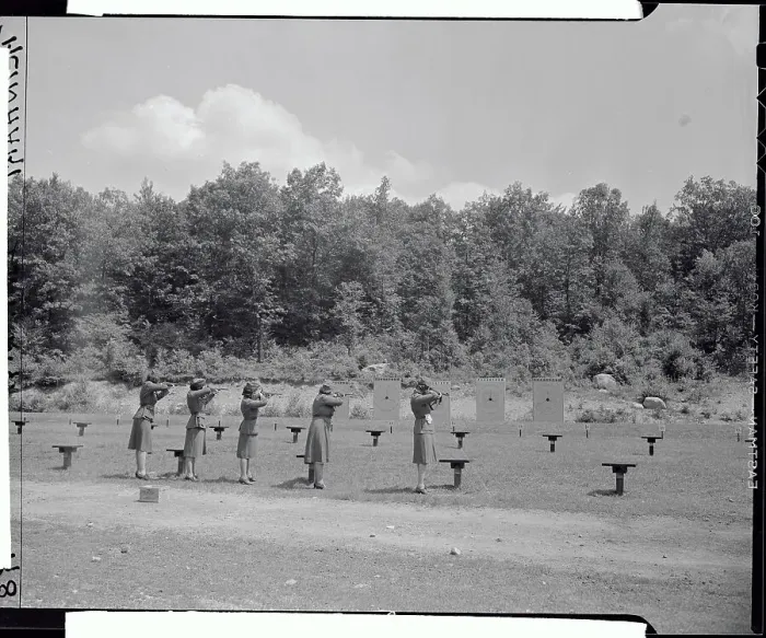 Framed Print : Military Women at Target Practice Framed Print : Military Women at Target Practice