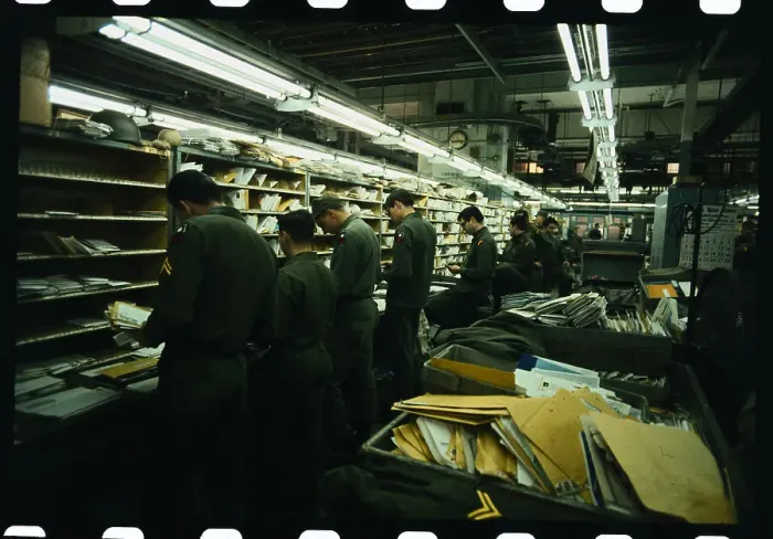 Framed Print : Military Workers Sorting Mail Framed Print : Military Workers Sorting Mail