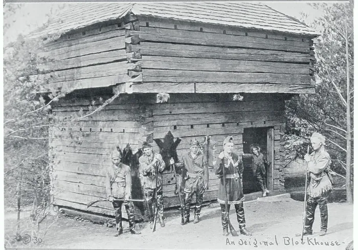 Framed Print : Militia Members Posing Outside Blockhouse Framed Print : Militia Members Posing Outside Blockhouse
