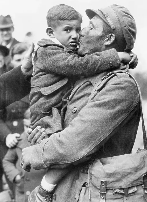 Framed Print : Militiaman Saying Goodbye to His Son Framed Print : Militiaman Saying Goodbye to His Son
