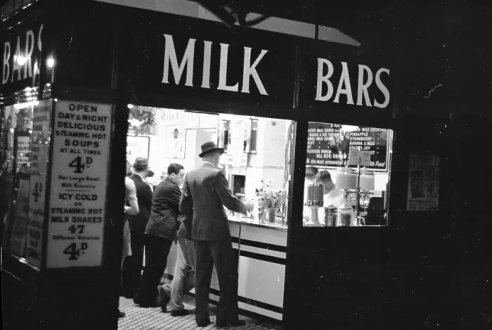 Framed Print : Milk Bar. 8th October 1938: A milk bar in London Framed Print : Milk Bar. 8th October 1938: A milk bar in London