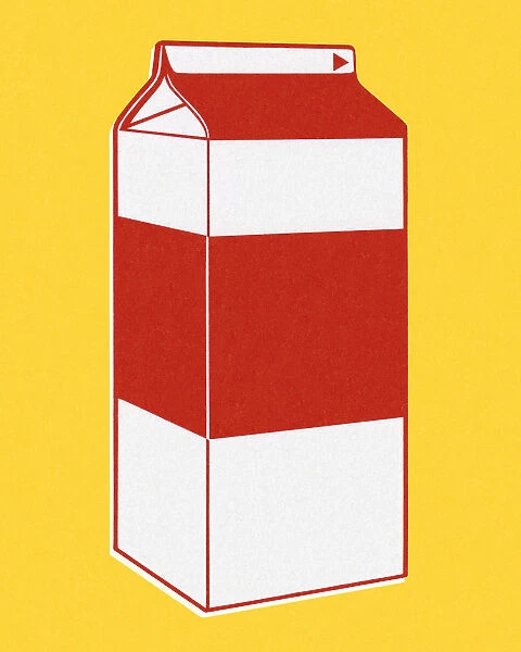 Milk Carton on a Yellow Background