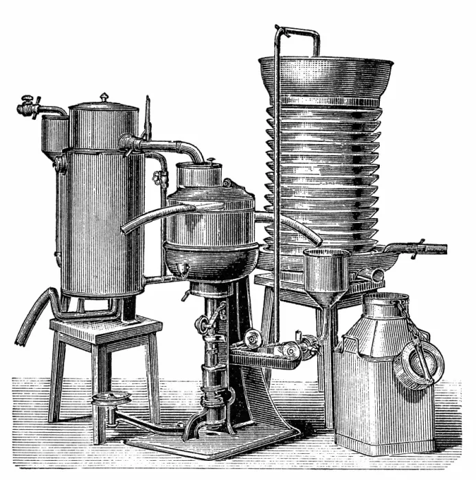 Framed Print : Milk industry turbine machine