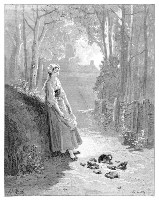 Framed Print : The milkmaid and the milk can Framed Print : The milkmaid and the milk can