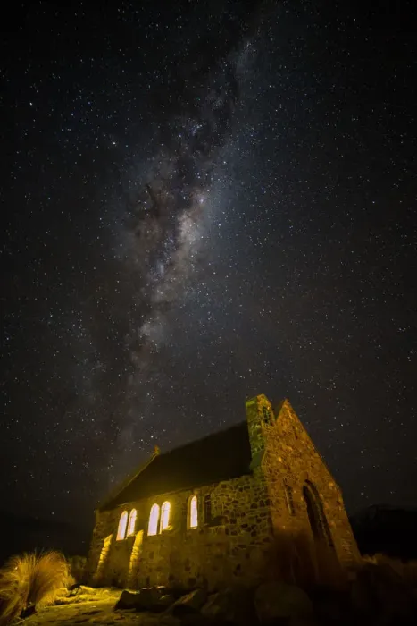 Framed Print : Milky way over the church of Good Shepherd Framed Print : Milky way over the church of Good Shepherd