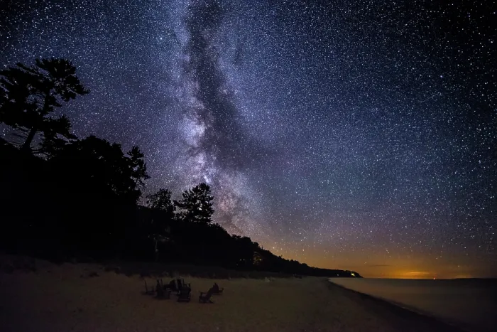 Framed Print : the milky way over the lake | leland, michigan Framed Print : the milky way over the lake | leland, michigan