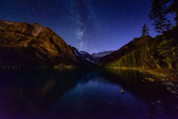 Framed Print : Milky Way over Lake Louise