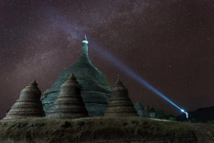 Framed Print : Milky way over old ruins of Mrauk-U Framed Print : Milky way over old ruins of Mrauk-U