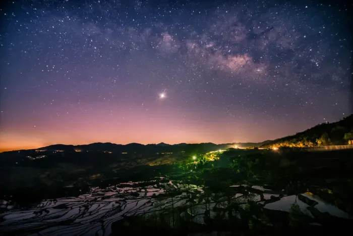 Framed Print : Milky way of Yuanyang County Framed Print : Milky way of Yuanyang County