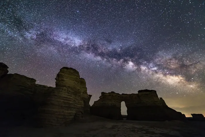 Framed Print : Milkyway over Monument Rocks, Kansas Framed Print : Milkyway over Monument Rocks, Kansas