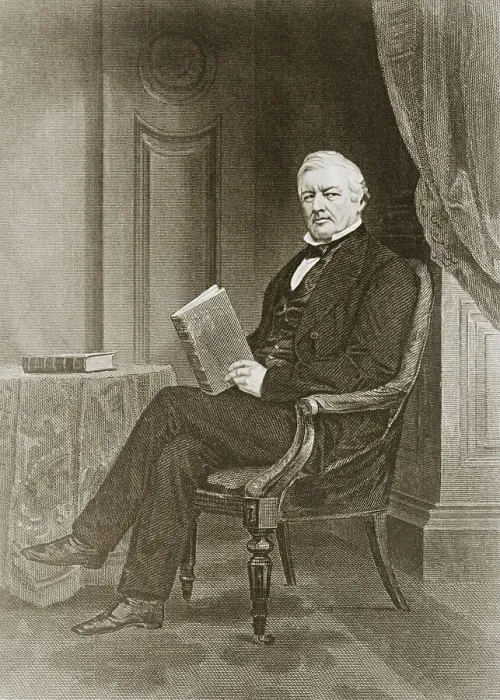 Framed Print : Millard Fillmore Sits In Chair W / Book Framed Print : Millard Fillmore Sits In Chair W / Book