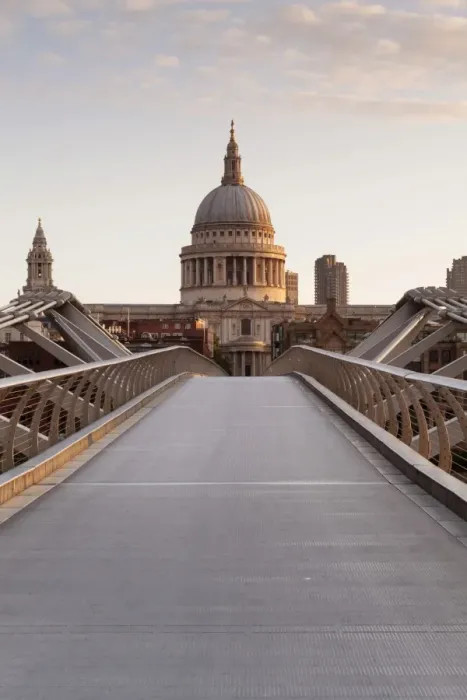 Framed Print : Millenium Bridge and St Pauls Cathedral, London, England, United Kingdom