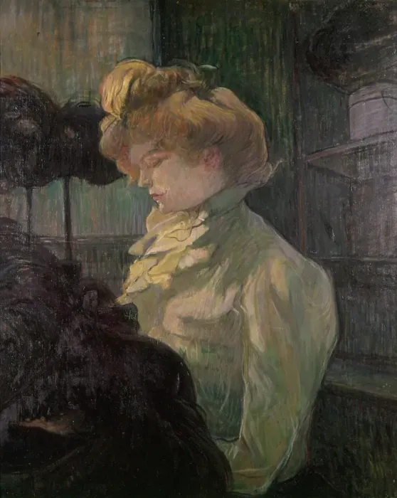 Framed Print : The milliner, by Henri de Toulouse-Lautrec, 1900, 20th Century, oil on board, 61 x 49, 3 cm Framed Print : The milliner, by Henri de Toulouse-Lautrec, 1900, 20th Century, oil on board, 61 x 49, 3 cm