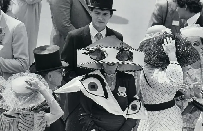 Framed Print : Milliner's Mother in Eye-Hole Hat at Ascot Framed Print : Milliner's Mother in Eye-Hole Hat at Ascot