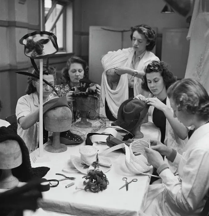 Framed Print : Millinery Class At Bromley School Of Art Framed Print : Millinery Class At Bromley School Of Art