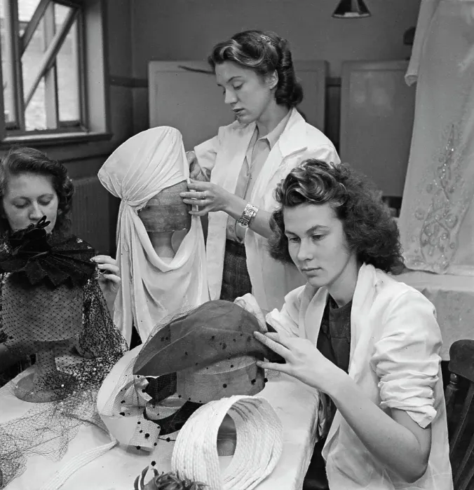 Framed Print : Millinery Class At Bromley School Of Art Framed Print : Millinery Class At Bromley School Of Art