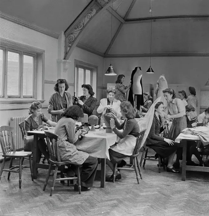 Framed Print : Millinery Class At Bromley School Of Art Framed Print : Millinery Class At Bromley School Of Art
