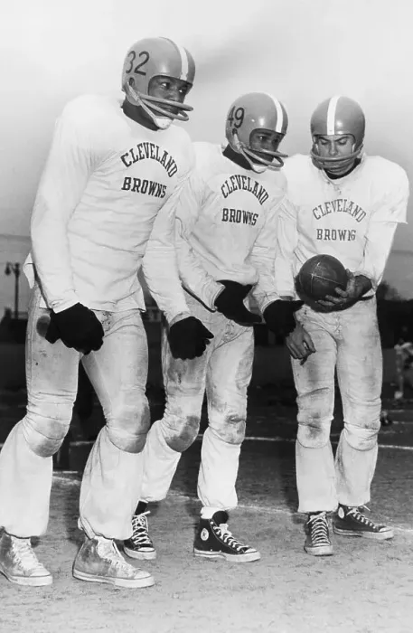 Framed Print : Milt Plum and Jim Brown and Bobby Mitchell