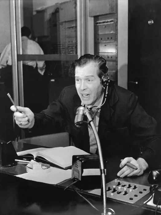 Framed Print : Milton Berle Directing His Television Show