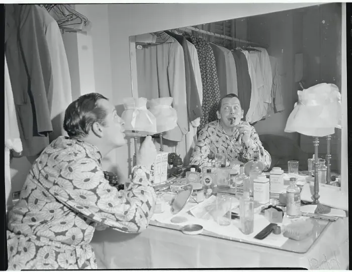 Framed Print : Milton Berle in Dressing Room Framed Print : Milton Berle in Dressing Room