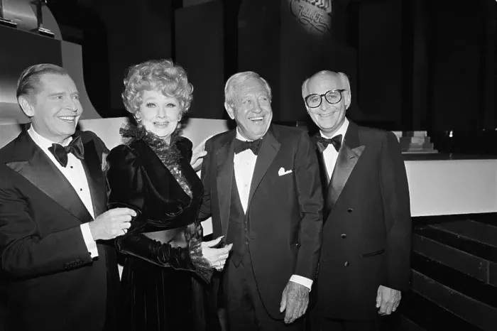 Framed Print : Milton Berle, Lucile Ball, William Paley and Norman Lear Framed Print : Milton Berle, Lucile Ball, William Paley and Norman Lear