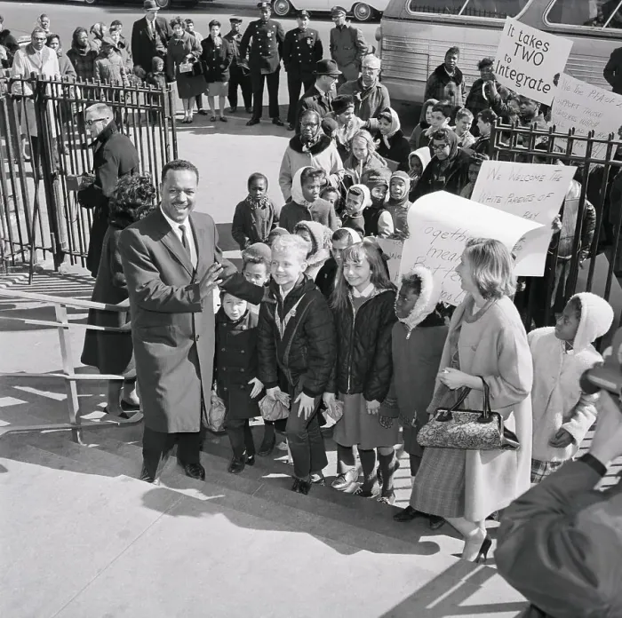 Framed Print : Milton Galamison with Children