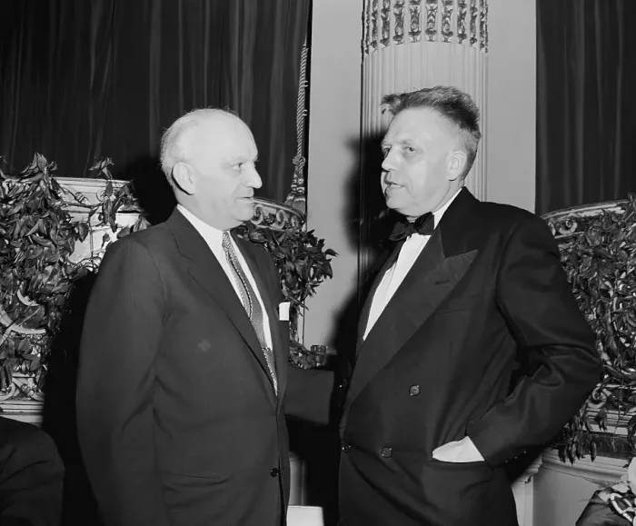 Framed Print : Milton Weil Greeting Dr. Alfred Kinsey