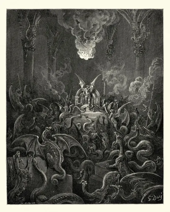 Framed Print : Miltons Paradise Lost - Dreadful was the din Framed Print : Miltons Paradise Lost - Dreadful was the din