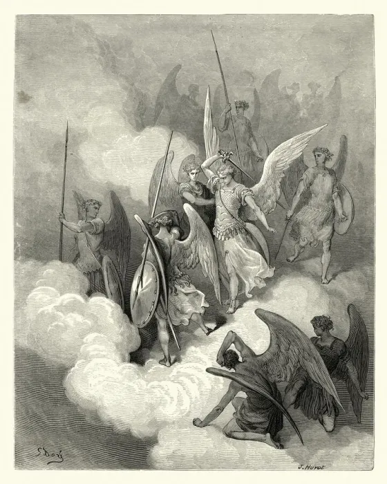Framed Print : Miltons Paradise Lost - greeting on thy impious crest receive