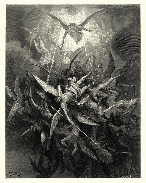 Miltons Paradise Lost - Gustave Dore - Almightly Power