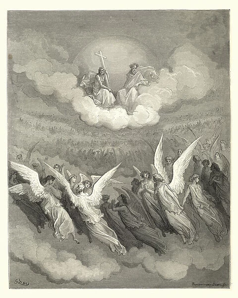 Miltons Paradise Lost - Gustave Dore - Heaven rung