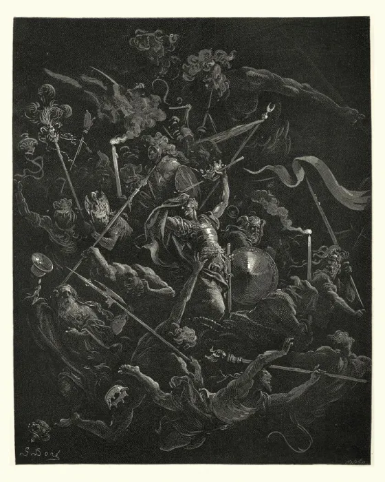 Framed Print : Miltons Paradise Lost - Gustave Dore Idiots, eremites and friars Framed Print : Miltons Paradise Lost - Gustave Dore Idiots, eremites and friars