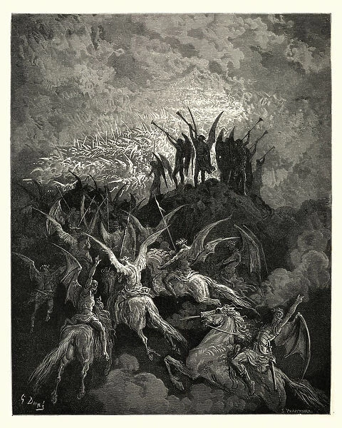 Miltons Paradise Lost - Gustave Dore - Their summons called