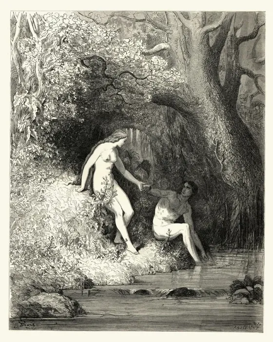 Framed Print : Miltons Paradise Lost - Gustave Dore - as they thirsted Framed Print : Miltons Paradise Lost - Gustave Dore - as they thirsted