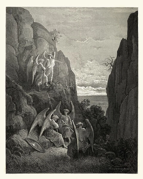 Miltons Paradise Lost - Gustave Dore - Uriel Returned
