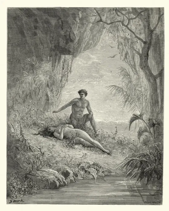 Framed Print : Miltons Paradise Lost - looks of cordial love Framed Print : Miltons Paradise Lost - looks of cordial love
