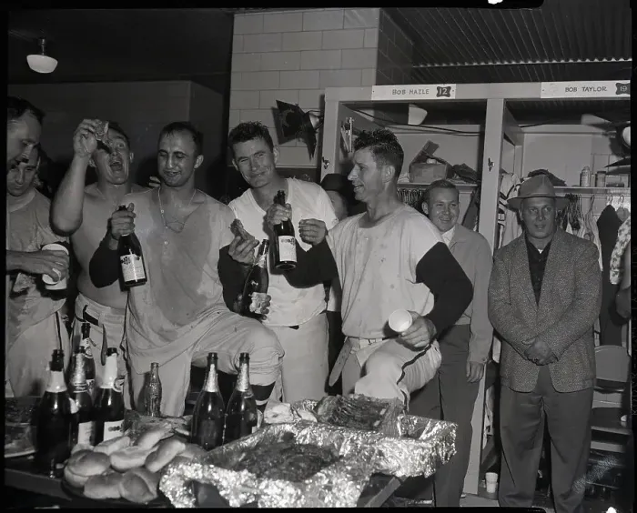 Framed Print : Milwaukee Braves Toasting Victory 1957 Framed Print : Milwaukee Braves Toasting Victory 1957