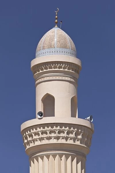 Minaret with a golden crescent moon, Bahla, Ad Dakhiliyah, Oman