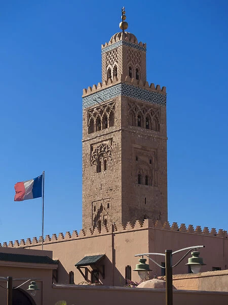Minaret of the Koutoubia Mosque, Medina, Marrakech, Marrakech-Tensift-Al Haouz, Morocco