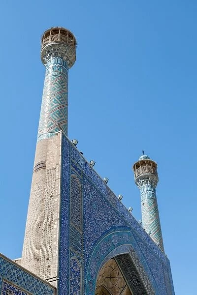 Minarets of Jameh mosque of Isfahan, Iran