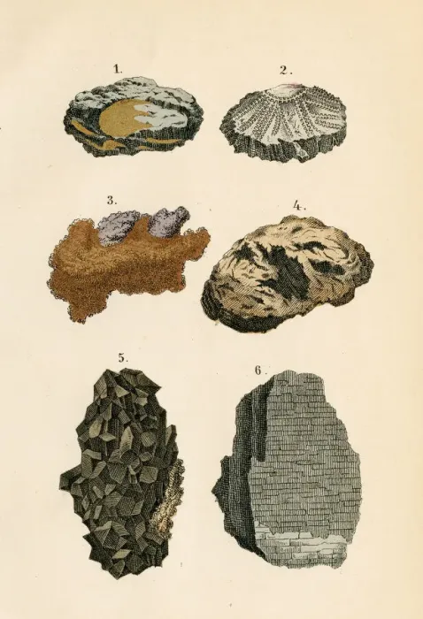 Framed Print : Minerals rocks engraving 1872 Framed Print : Minerals rocks engraving 1872