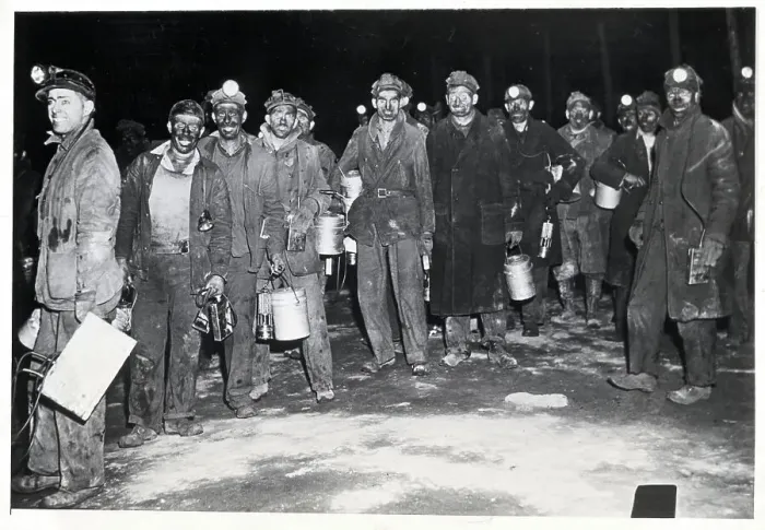 Framed Print : Miners Come Off Last Shift Before Strike Framed Print : Miners Come Off Last Shift Before Strike
