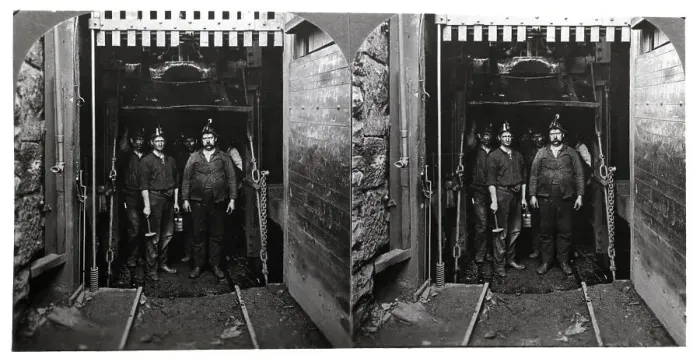Framed Print : Miners Coming Out Of Mine Shaft On Cage Framed Print : Miners Coming Out Of Mine Shaft On Cage